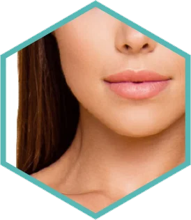 Hexagon crop of a woman's lower face for Lumecca IPL photofacial in London