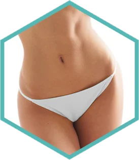 Hexagon crop of the abdomen treatment area for Lumecca IPL photofacial in London