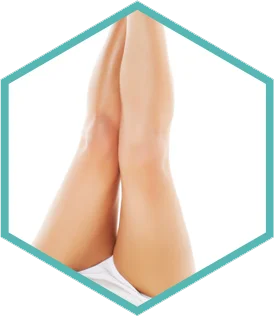 Hexagon crop of a woman's legs for Lumecca IPL photofacial in London